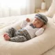Zyzio & Zuzia kisfiú 4 részes elegáns baba együttes bodyval, nadrággal, csokornyakkendővel és ellenzős sapkával kockás 80
