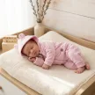 Zyzio & Zuzia kislány 2 részes velúr baba melegítő szett fülecskés kapucnis felsővel és nadrággal babarózsaszín 80