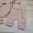 Zyzio & Zuzia kislány 2 részes bordázott pamut baba együttes rózsaszín 62