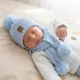 Zyzio & Zuzia kisfiú világoskék téli megkötős baba sapka sállal pomponnal 56/62 (38-40 cm)