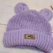 Zyzio & Zuzia kislány KAZUM kötött baba sapka fülecskékkel lágy lila 56/62 (38-40 cm)