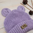 Zyzio & Zuzia kislány KAZUM kötött baba sapka fülecskékkel lágy lila 56/62 (38-40 cm)