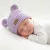 Zyzio & Zuzia kislány KAZUM kötött baba sapka fülecskékkel lágy lila 68/74 (42-44 cm)