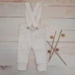 Zyzio & Zuzia uniszex KAZUM bordázott kantáros babanadrág krémfehér 68/74