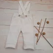 Zyzio & Zuzia uniszex KAZUM bordázott kantáros babanadrág krémfehér 68/74