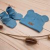 KAZUM114_68/74 Kétrészes füles sapka + textilcipő szett
