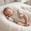 Zyzio & Zuzia kisfiú KAZUM babával együtt növő kötött hosszú ujjú baba body kapucsínó 56/62