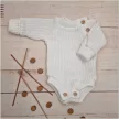 Zyzio & Zuzia uniszex KAZUM babával együtt növő kötött hosszú ujjú baba body kókuszfehér 68/74