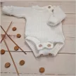 Zyzio & Zuzia uniszex KAZUM babával együtt növő kötött hosszú ujjú baba body kókuszfehér 68/74