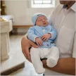 Zyzio & Zuzia kisfiú KAZUM 3 részes elegáns baba együttes rugdalózóval, zakóval és sapkával babakék 50