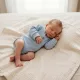 Zyzio & Zuzia kisfiú babával növekvő bordázott hosszú ujjú pamut body világoskék 68/74