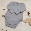 Zyzio & Zuzia kisfiú babával növekvő bordázott hosszú ujjú pamut body onyx 80/86