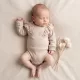 Zyzio & Zuzia kislány babával együtt növő hosszú ujjú body fodorral bézs 80/86