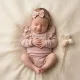 Zyzio & Zuzia kislány babával együtt növő hosszú ujjú body fodorral púderrózsaszín 56/62