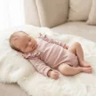 Zyzio & Zuzia kislány babával együtt növő hosszú ujjú body fodorral púderrózsaszín 56/62