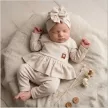 Zyzio & Zuza kislány háromrészes pamut együttes bézs 62