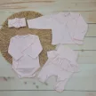 Zyzio & Zuzia kislány 4 részes pamut együttes, hazahozós szett rózsaszín 62