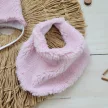 Zyzio & Zuzia kislány teddy anyagú baba sapka nyálkendővel rózsaszín 80/86