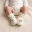 Zyzio & Zuzia uniszex ekrü téli macis baba zokni 12 hónap+