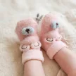 Zyzio & Zuzia kislány rózsaszín téli macis baba zokni 0-6 hónap