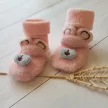 Zyzio & Zuzia kislány rózsaszín téli macis baba zokni 0-6 hónap