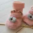 Zyzio & Zuzia kislány rózsaszín téli macis baba zokni 0-6 hónap