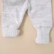 Zyzio & Zuzia kisfiú KAZUM kapucsínóbarna 3 részes kötött baba szett kardigánnal, babanadrággal és sapkával 80/86