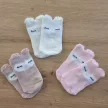 Zyzio & Zuzia kislány 3 pár bagolymintás pamut baba zokni ekrü-rózsaszín 0-6 hónap