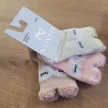 Zyzio & Zuzia kislány 3 pár bagolymintás pamut baba zokni ekrü-rózsaszín 0-6 hónap