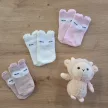 Zyzio & Zuzia kislány 3 pár bagolymintás pamut baba zokni ekrü-rózsaszín 0-6 hónap