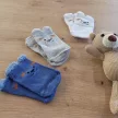 Zyzio & Zuzia kisfiú 3 pár macimintás pamut baba zokni kék-szürke-fehér 0-6 hónap