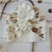 Zyzio & Zuzia kislány turbán sapka kendővel barna virágmintás 0-6 hónap (38-42 cm)