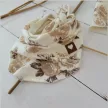 Zyzio & Zuzia kislány turbán sapka kendővel barna virágmintás 0-6 hónap (38-42 cm)