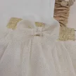Zyzio & Zuzia kislány 3 részes tüllszoknyás baba együttes bodyval és hajpánttal krémszínű arany részletekkel 56